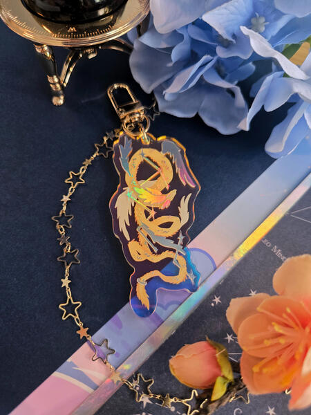 Yellow Dragon Foil Charm